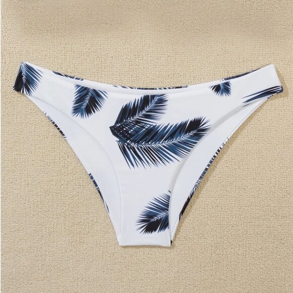 NWT Shein Palm Leaf Print Bikini Bottom Sz S - Picture 2 of 7